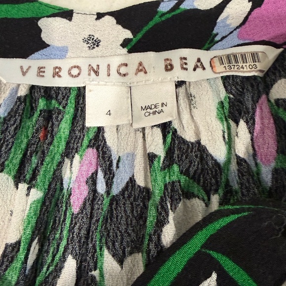 Veronica Beard Cecilia Black Floral Midi Shirt‎ Dress Chic Sophisticated Size 4 - Picture 6 of 10